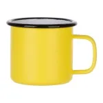  Customized Enamel Matt Mug with Black Rim 12oz